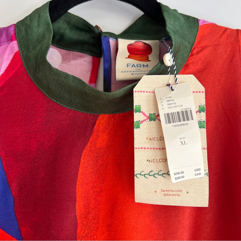 FARM Rio x Anthropologie Floral Halter Maxi Dress Size XL NWT in Tropical Red - Picture 8 of 16